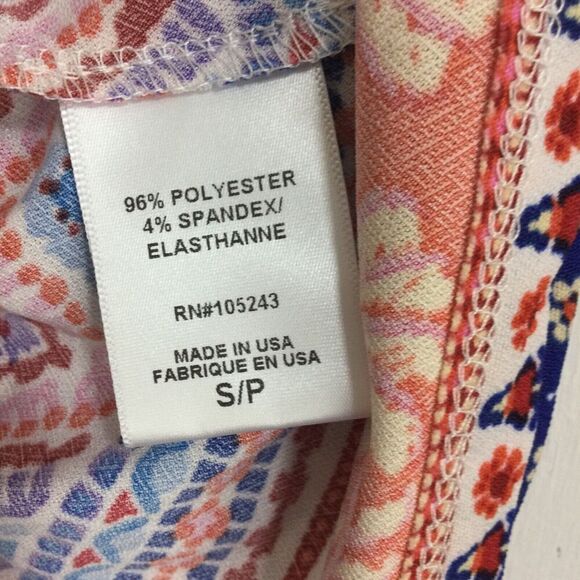 Bobeau Womens Bohemian Tassel Short Sleeve Colorful Boho Tunic Blouse Top S NWT - Picture 8 of 9